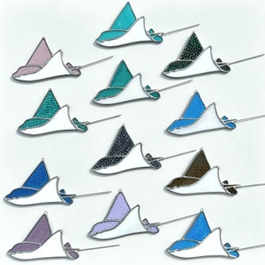 Spotted Eagle Ray Stained Glass Iridescent versions image 1