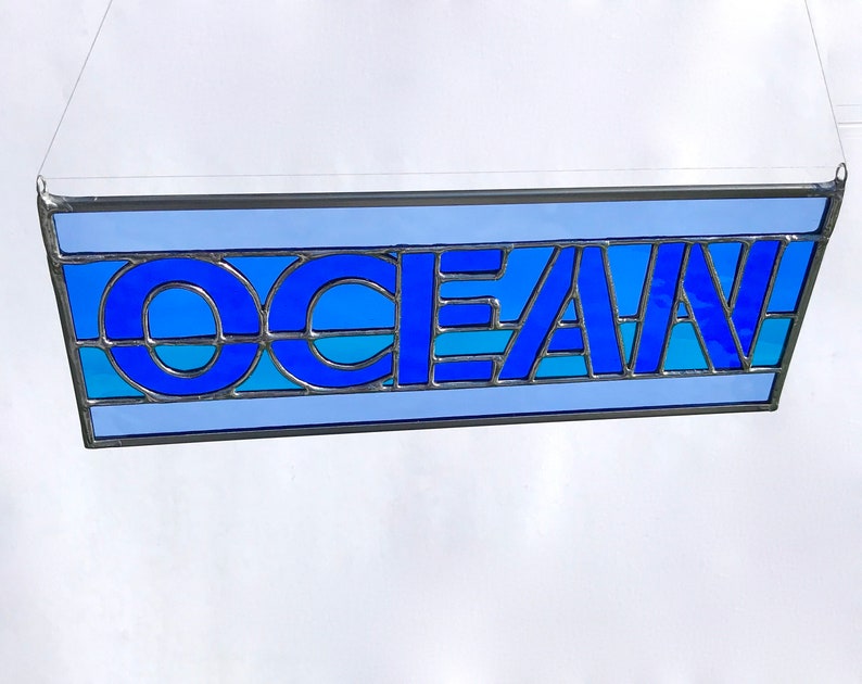 Handmade Ocean Sign Stained Glass image 3