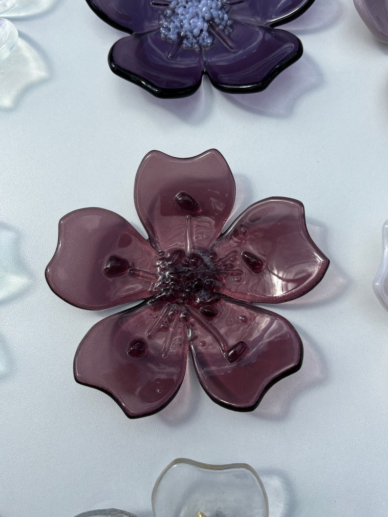 Cherry Blossom Fused Glass ring dish/ decor image 2