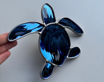 Blue Mirror glass Baby Sea Turtle( Wall Art )