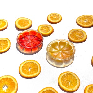 Orange Slice Fruit Fused Glass Ring dishes image 6