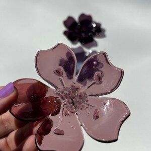 Cherry Blossom Fused Glass ring dish/ decor image 8