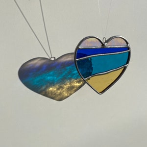 Made to order Beach Heart, , Valentines gift, Mother's Day Anniversary gift, WeddingDay Gift, Suncatcher,Home decor image 7