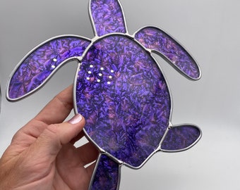 Van Gogh Glass  Green Sea Turtle Wall art