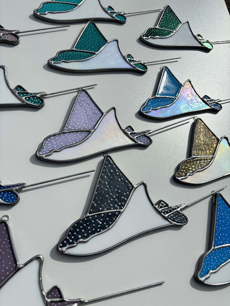 Spotted Eagle Ray Stained Glass Iridescent versions image 2