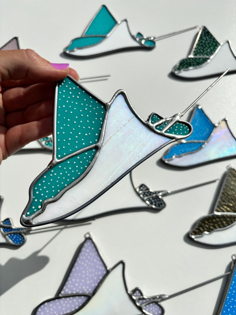 Spotted Eagle Ray Stained Glass Iridescent versions image 7