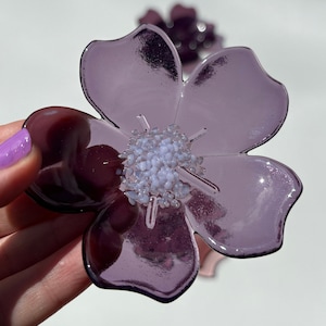 Cherry Blossom Fused Glass ring dish/ decor Grape