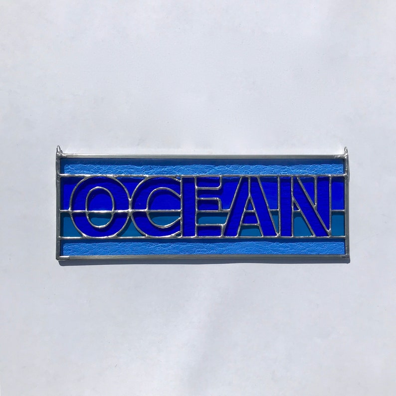 Handmade Ocean Sign Stained Glass image 2