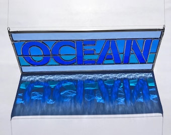 Handmade Ocean Sign Stained Glass