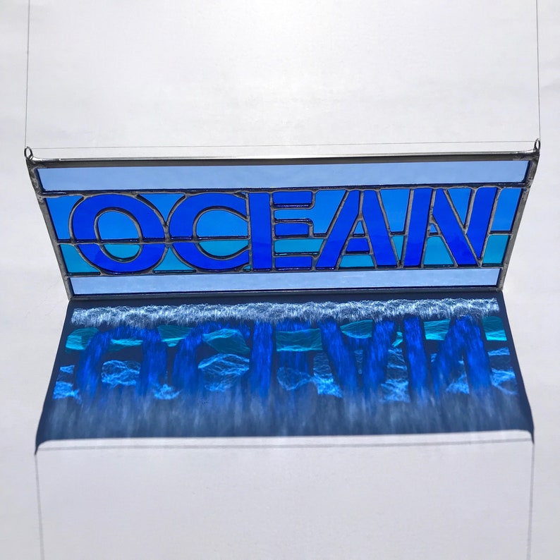 Handmade Ocean Sign Stained Glass image 1