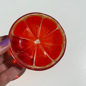 Orange Slice Fruit Fused Glass Ring dishes Orange Orange