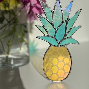 Iridescent Pineapple Stained Glass