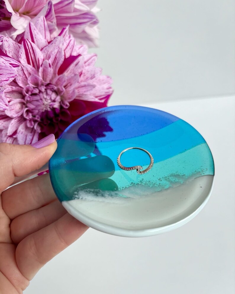 Ocean Fused Glass Ring dish image 5