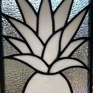 Pineapple Stained Glass, Iridescent white and clear, stand image 5