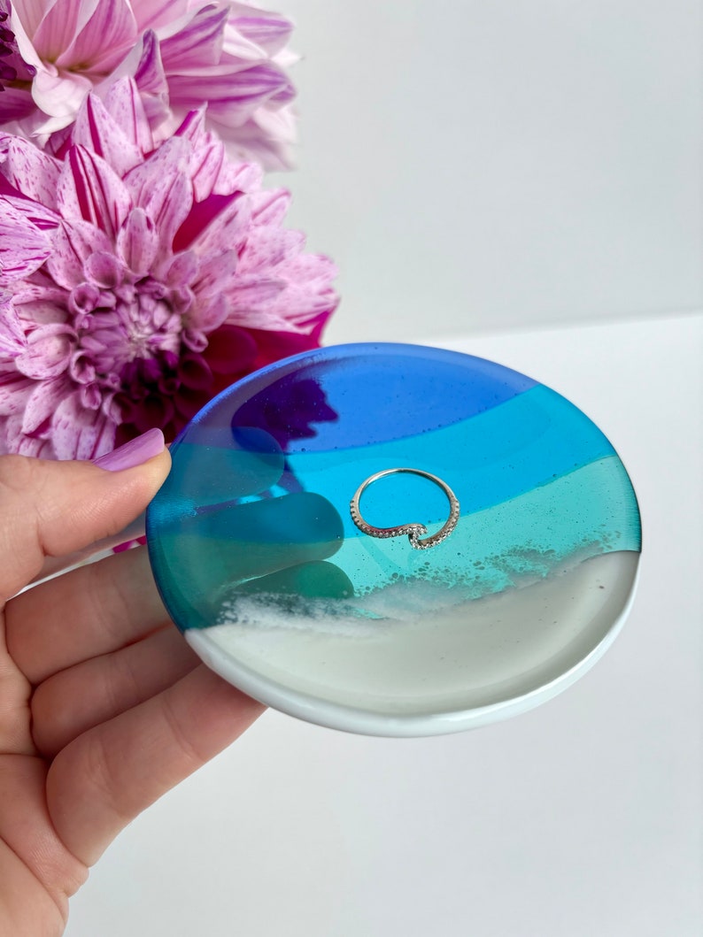 Ocean Fused Glass Ring dish image 8