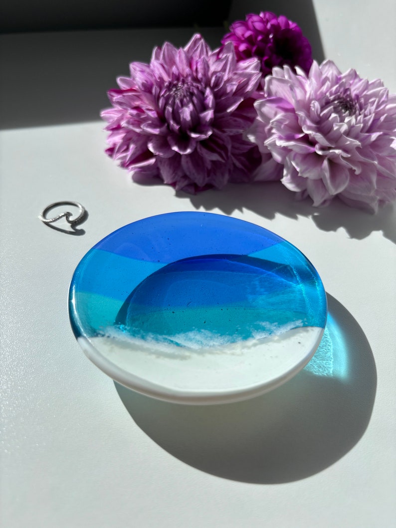 Ocean Fused Glass Ring dish image 3