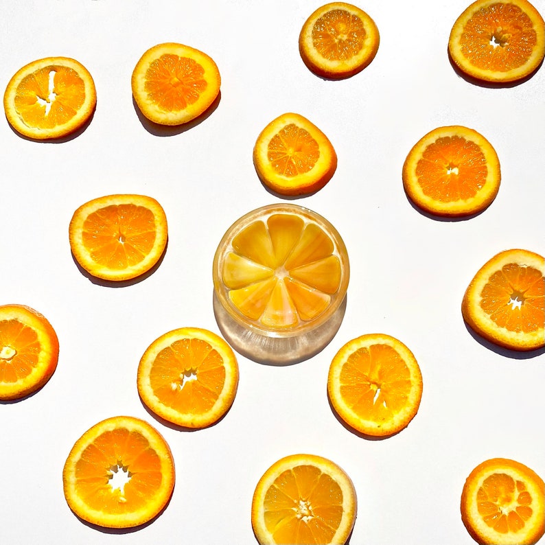 Orange Slice Fruit Fused Glass Ring dishes image 5