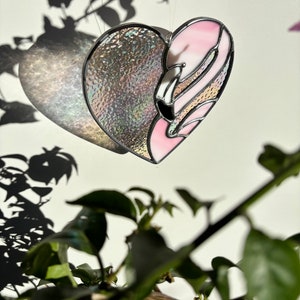Feathery Flamingo and Heart Love Stained Glass image 2