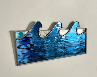Seascape Reflections: Handcrafted Wave-Shaped Mirror