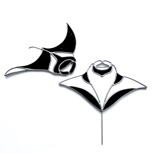 Made to order Manta Ray Stained glass wall art