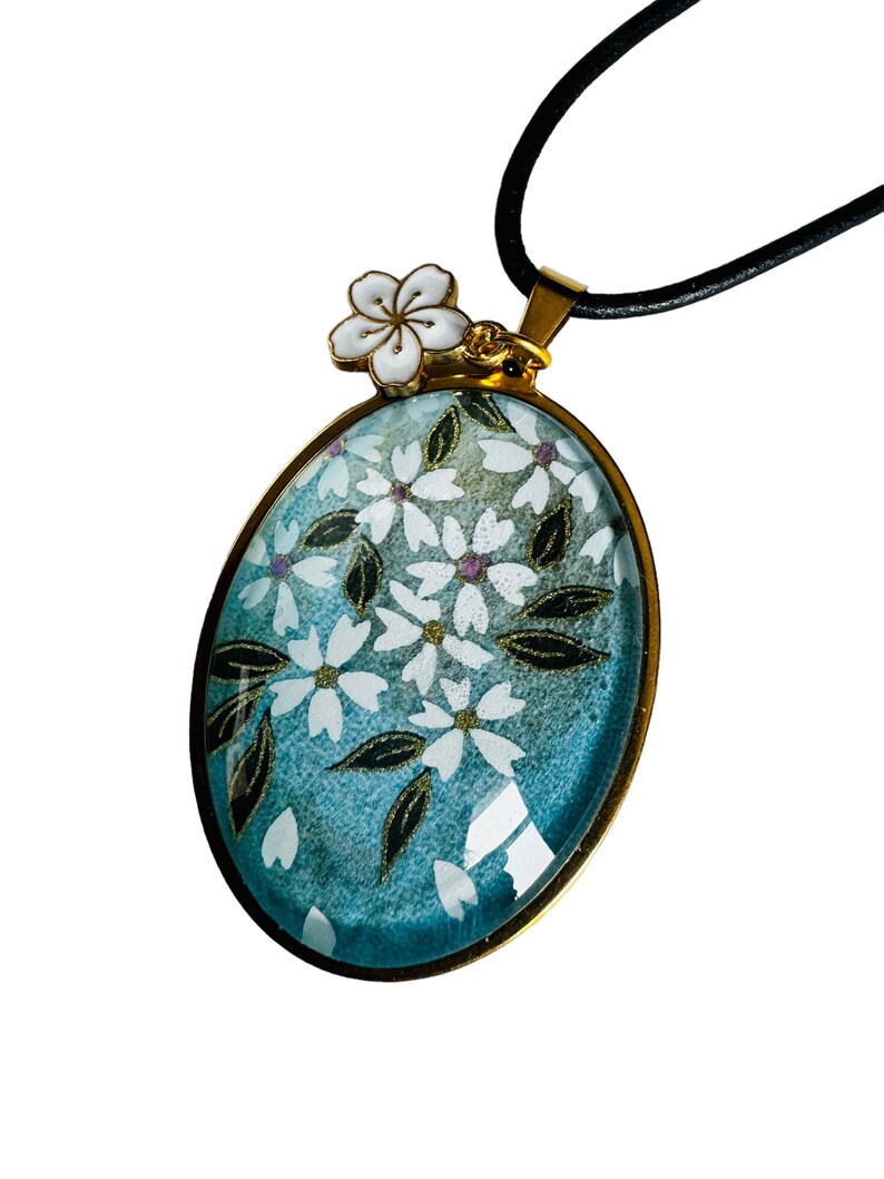 New Sakura cherry Blossom Pattern With Blue Background on Japanese