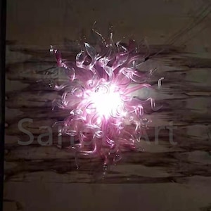 Pink Blown Glass Wall Sconce: Art Deco Lighting
