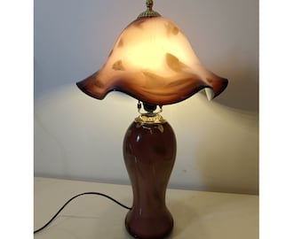 Purple color hand made blown glass table lamp unique design