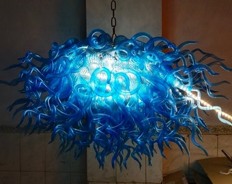 Hand Blown Glass Chihuly Multi Colored Glass Chandelier For Hand Blown Glass Chihuly Multi Colored Glass Chandelier For