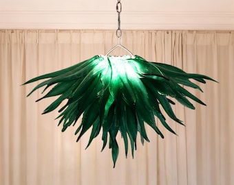 Green Grass Glass chandelier Indoor Lighting Decoration Custom Design Art