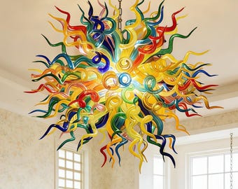 Bunte Kunst geblasen Glas Kronleuchter Home Hotel Beleuchtung Dekoration