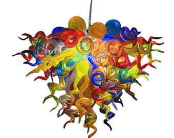 60cm bright Colorful hand made blown art glass chandelier lighting