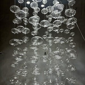 Blown Glass Bubble Chandelier: Modern Home Lighting, Customizable