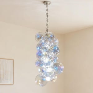 Glass bubble chandelier hand made home lighting decoration clear with rainbow color