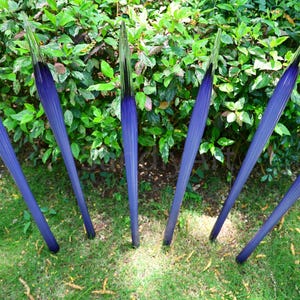 12pcs Custom design Purple color blowing glass sculpture art garden decoration