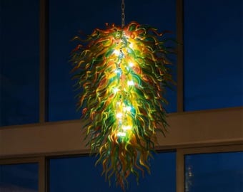 Benutzerdefinierte Kunst geblasen Glas Beleuchtung Multicolor Hand gemacht