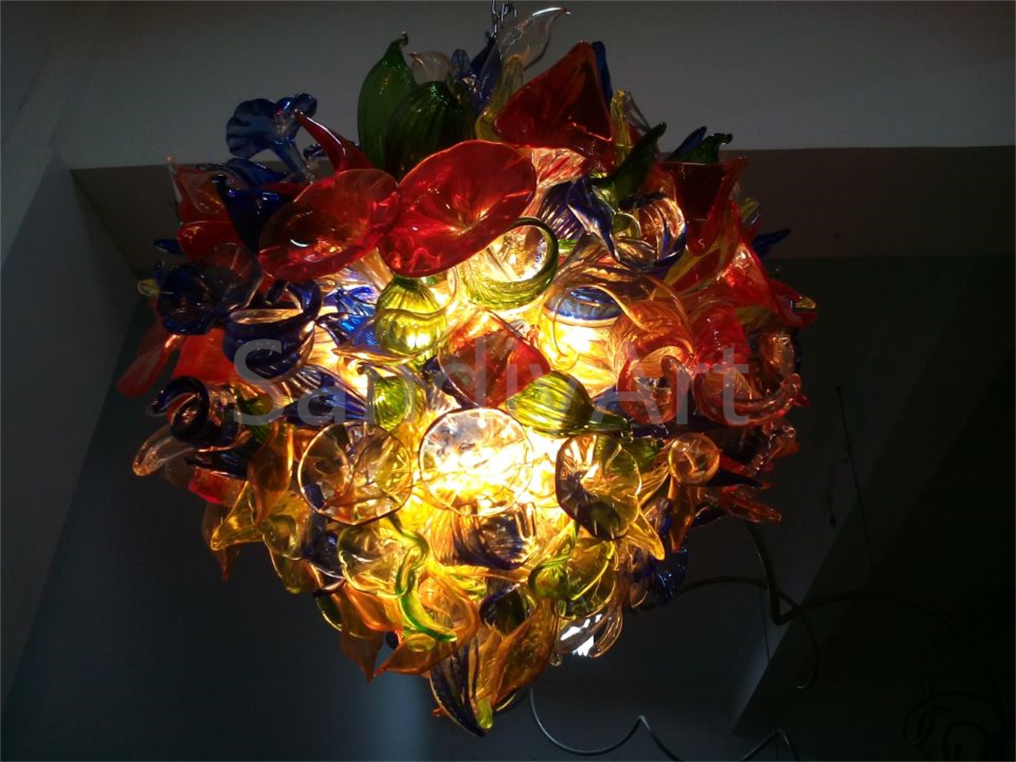50cm Hand Made DIY Murano Glass Flower Lamp Dining Room Etsy