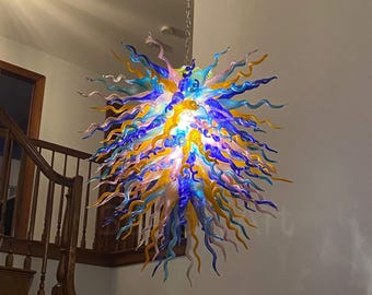 Abstrakte Farben mundgeblasene Glas-Leuchter: Bunt-Lobby-Beleuchtung DIY-Kunst