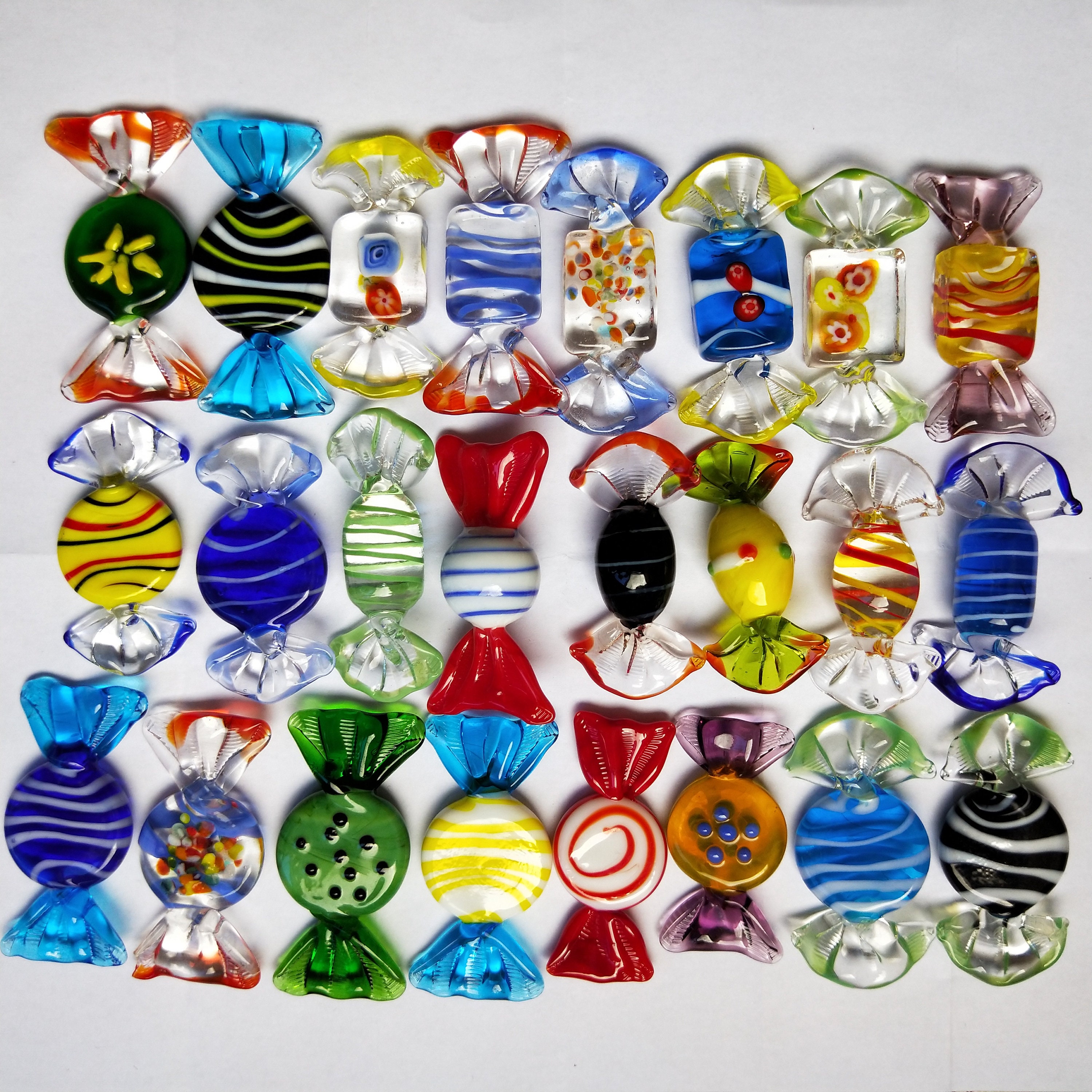  Brccee AC 20pcs Glass Candy Vintage Murano Glass Sweets Wedding  Birthday Halloween Christmas Party Candy Decorations Gift : Home & Kitchen