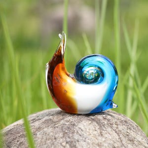 Fermacarte multicolore in vetro soffiato fatto a mano a forma di lumaca, artigianato in vetro, regalo aziendale per festival, decorazione da tavolo