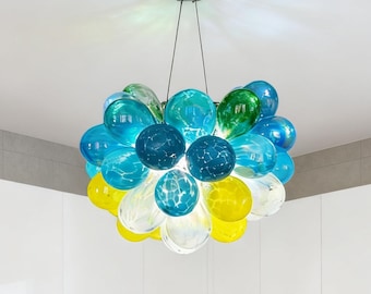 Modern custom design blown glass bubble chandelier dining room decoration