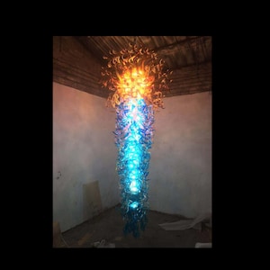 300cm groß Mund mundblasen Borosilikat Glas bunt Kronleuchter Dekoration Hotel Beleuchtung Kunst