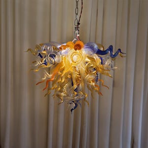 Hand made DIY Glass chandelier for entryway