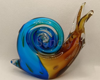 Hand made murano glass snail multicolor paper weight glass crafts, festival business gift tabletop decoration, birthday gift