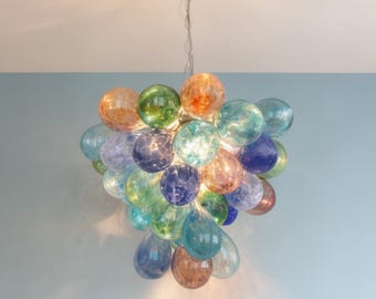 Blown glass balls chandelier Grape shape design home lighting decoration
