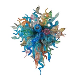 Mundgeblasener Kunstglas-Leuchter: Bunt-individuelle Beleuchtung (60 cm)