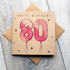 80er Geburtstagskarte, rosa Geburtstagskarte. Schlichte und einzigartige 80 Jahre Geburtstagskarte für Freundin, Tante, Oma, Nachbarin