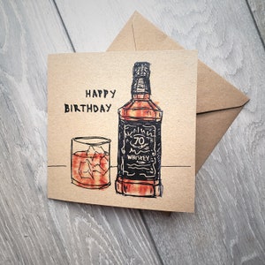 70e carte de joyeux anniversaire Tennessee Whiskey, âgée de 70 ans. Cartes d'étape idéales pour un ami, un frère, un mari, un grand-père. Carré recyclé
