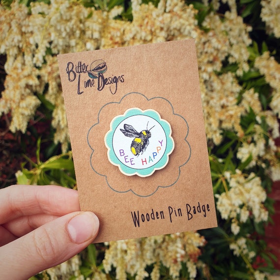 Enamel Pins & Brooches, Bee Happy Brooch