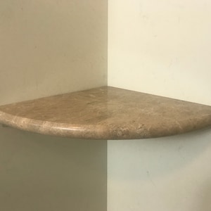 Étagère d&#39;angle pour douche premium, 2 cm x 9 po., brun Emperador