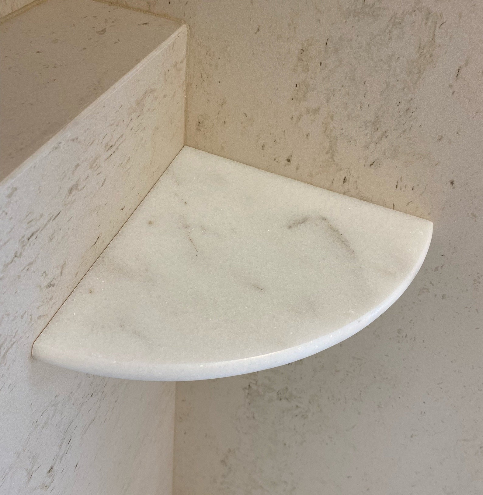 Premium 2CM X 9 White Marble Shower Corner Shelf Caddy Etsy